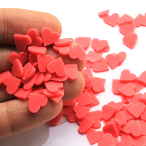 8mm Pure Red Peach Heart Slice Ultradunne Slime Vulmateriaal Decoratie Sieraden Maken Accessoire