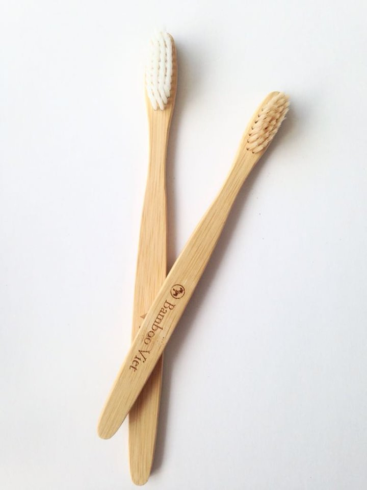 Bamboo toothbrush with logo