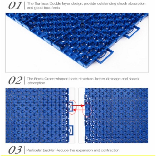 Tuiles modulaires pour terrains de tennis en plein air pour sports de tennis