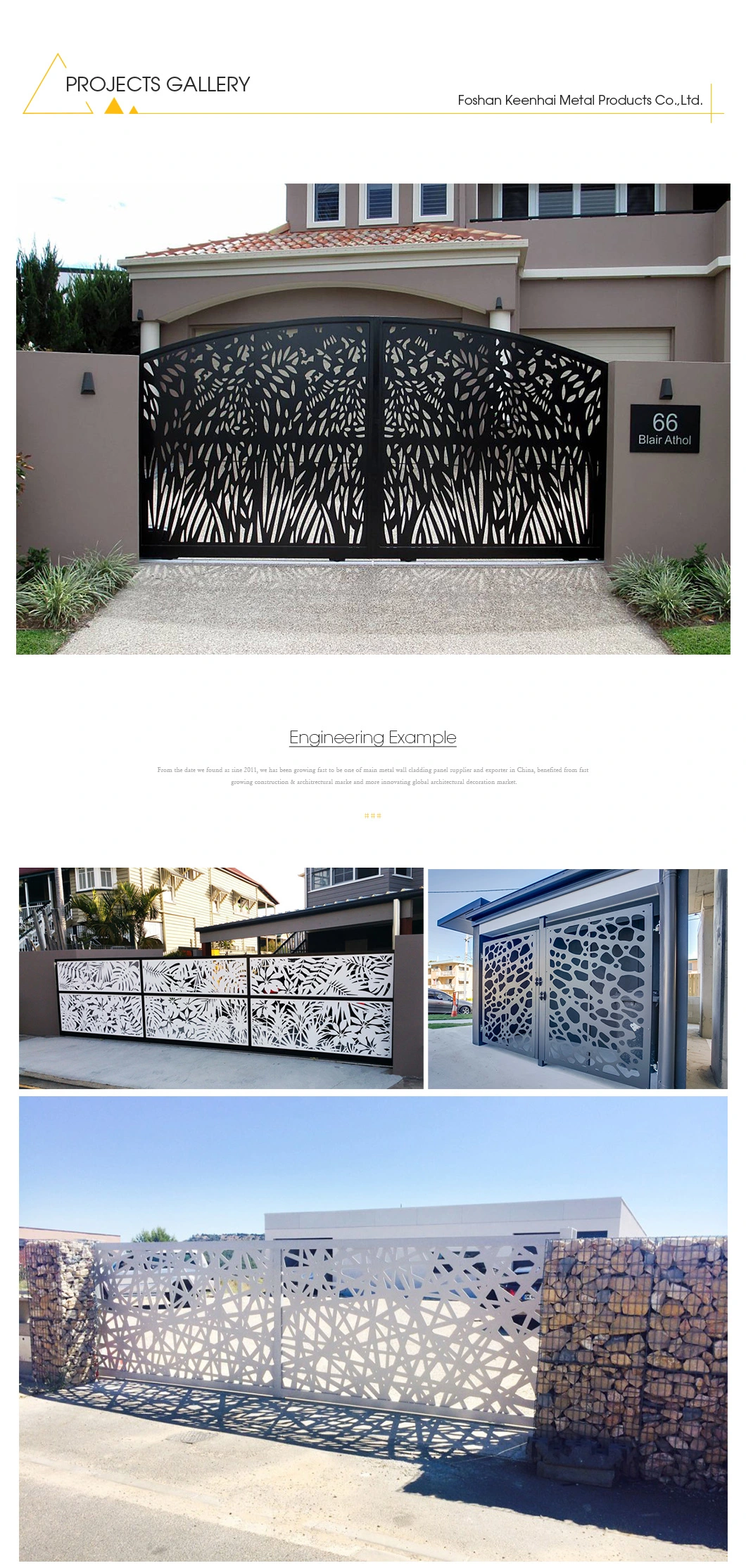 Garden Aluminum Laser Cut Villa Entrance Gate Designs