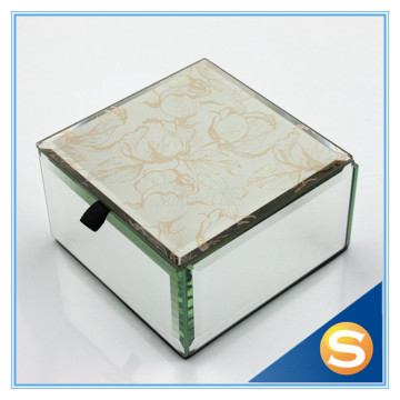 Mirrored Glass jewellery box Package gift Box