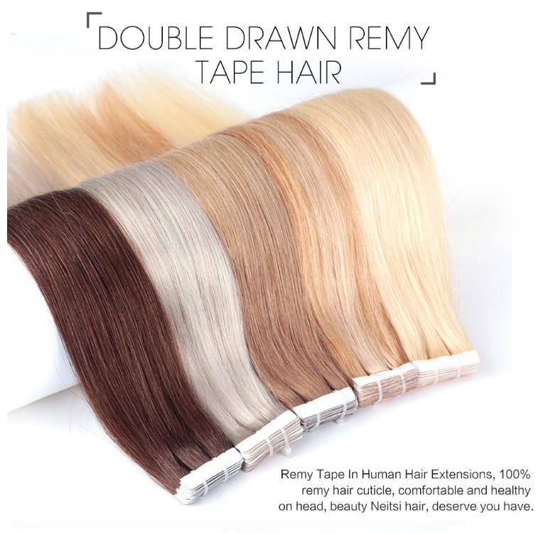Platinum Blonde Color  613  2.5gram/piece 18" Remy Tape In Human Hair Extension Full Cuticle 20pcs/pack