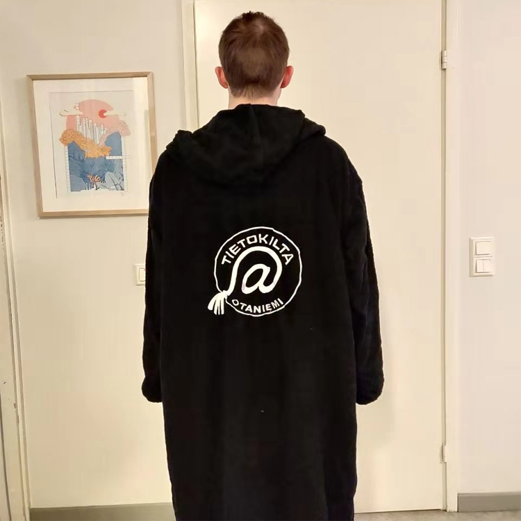 Black Cotton Bathrobe