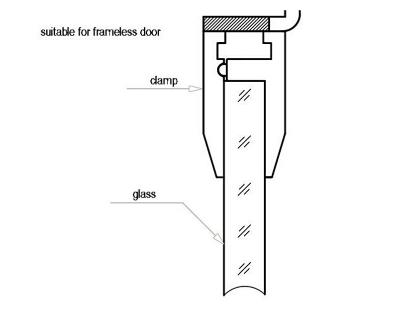 aluminium alloy automatic sliding door hanging glass clamp