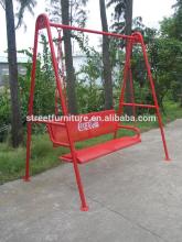 Modern perforated steel outdoor swing seat/two seat swing chair set