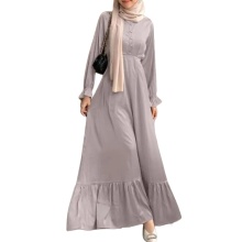 Customization Polyester Vintage Slim Fit Flare Sleeves Long Dress