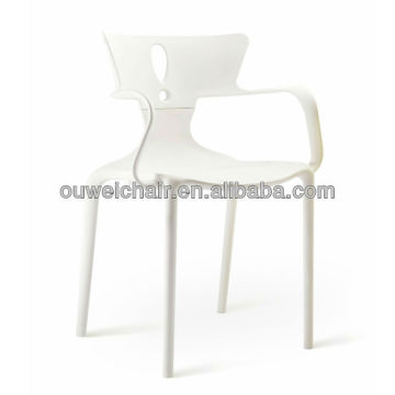 white leisure chair/stacking PP chair