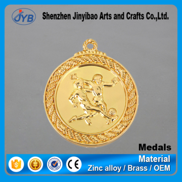 Gold plated sports medals customized soccer champion medal