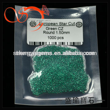 loose emerald color 1.5mm cubic zirconia