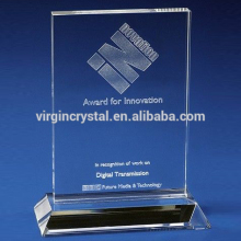 Crystal plaques awards with engraved logo for souvenirs
