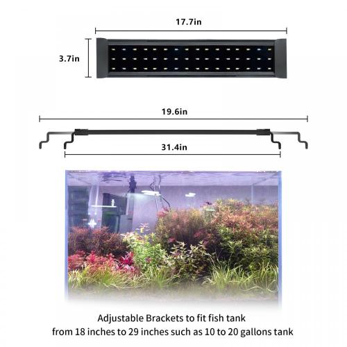 Fish Tank Light with Extendable Brackets