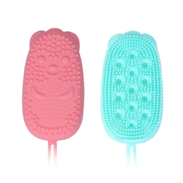 Exfoliating silicone scrubber berus badan mandi dua sisi