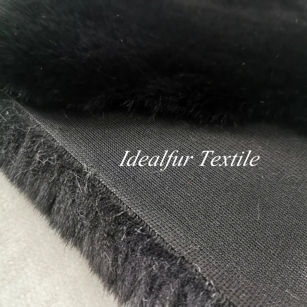 Black Heavy Weight Rabbit Fake Fur Fabric