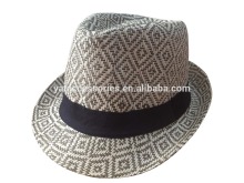 Argyle cut & sewn fabric hats, cheap design fedora hats, fashion hats for men
