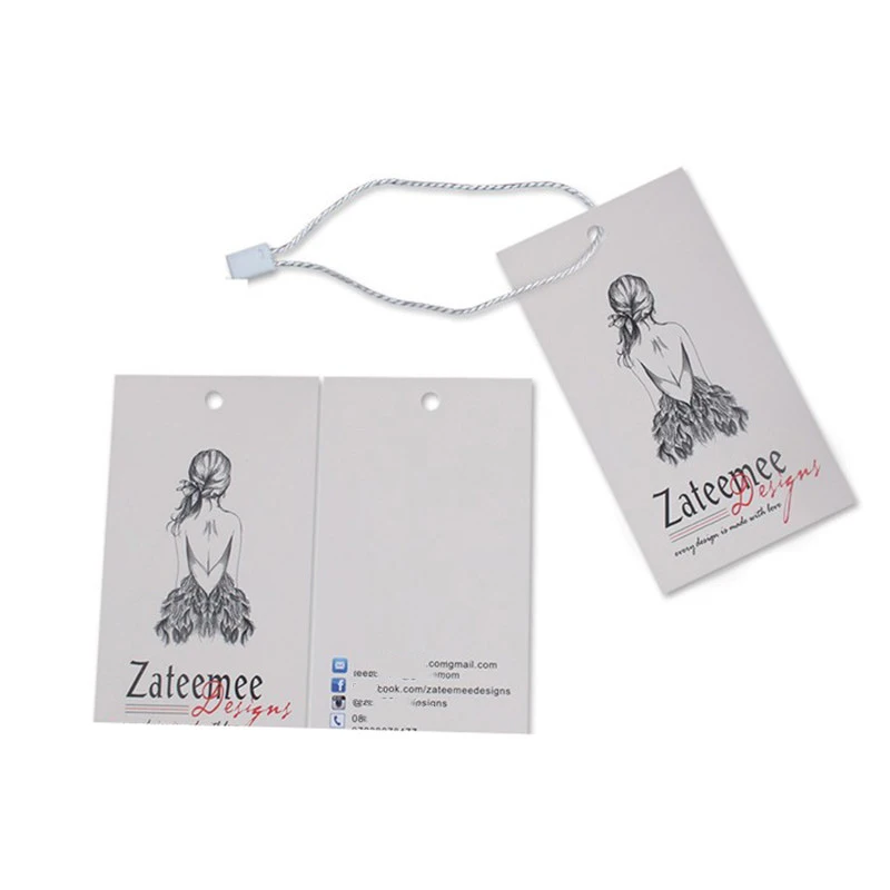 Factory Customized Paper Clothing Hangtag Labels with Rope