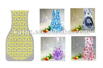Recycled flower plastic vase / clear plastic flower vases / plastic foldable flower vase