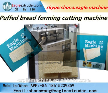 Puffed extruded dried bread biscuit pan cutting making machine processing machinery line