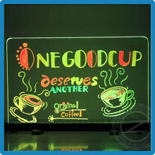 Newest promotional business gift 2014 led transparent acrylic board writing board