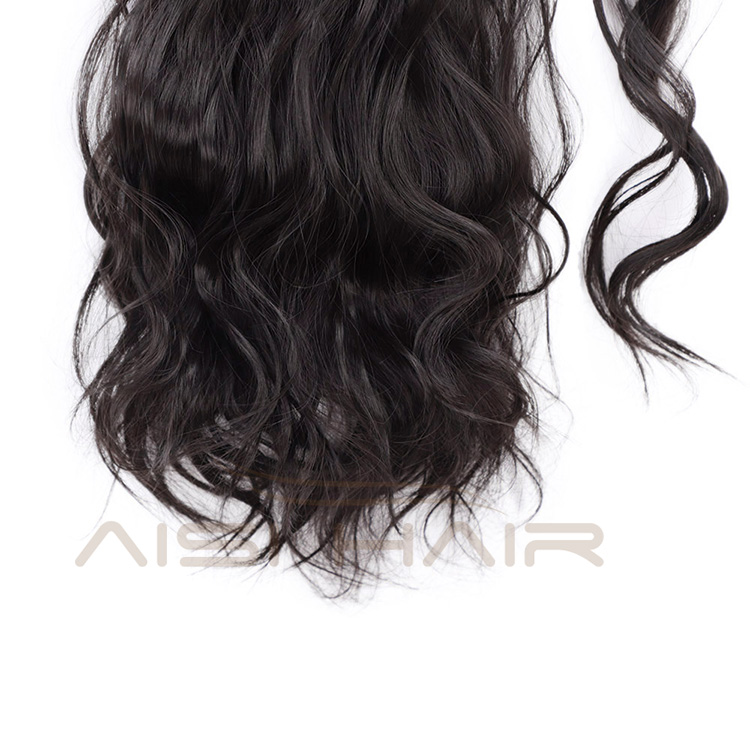 Aisi Hair Long Wavy Clip In Pony Tail Hair Extensions Wrap Around on High Temperature Fiber Synthetic Hair Pieces