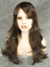 Silky Straight Synthetic brown shoulder length lace front wig emo wig