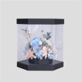 Boîte à fleurs transparentes de luxe hexagone avec fenêtre transparente
