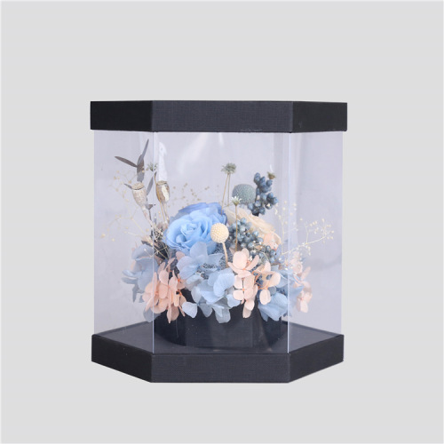 Hexagon Luxus Clear Flower Box mit transparentem Fenster