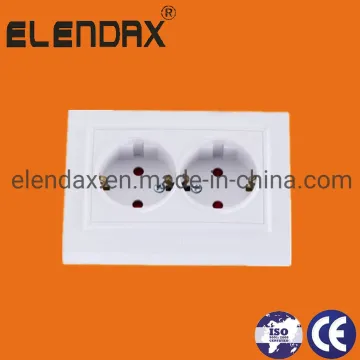 Double Electrical Socket, with Shucko Earthing (F8210)