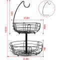 Cesta de frutas multifuncionales y desmontables de 2 niveles