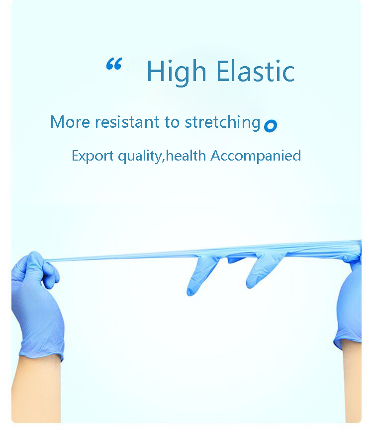 Blue Nitrile Gloves Powder Free Wear-resisting Oil Resistant Waterproof Food Production Works Gloves