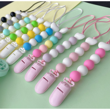 Custom BPA Free Pacifier Clips Silicone Teething Beads