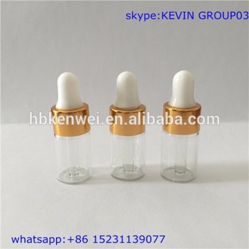 gold screw cap 2ml glass little samples of cosmetics bottles