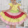 Hot sale cotton linen fabric rainbow toddler dress