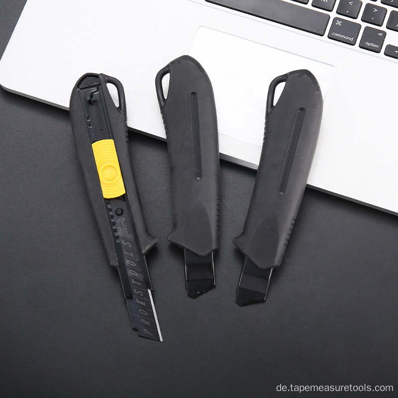 Multifunktionales, schwarzes, 18-mm-Allzweckmesser aus Gummi