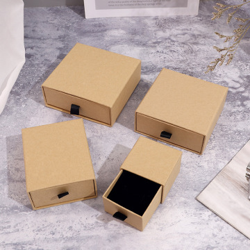 Small Kraft Paper Drawer Box Jewelry Packaging