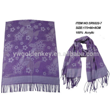 Lavander Plaid knitted scarf for women