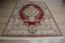 belgium traditional hand made double knots silk carpet
