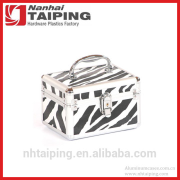 Zebra Aluminum Nail Polish Case Cute Makeup Box
