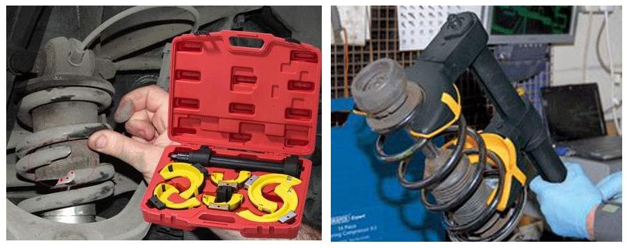Verwendung des Schraubenfederkompressors 1 coil spring compressor use 1