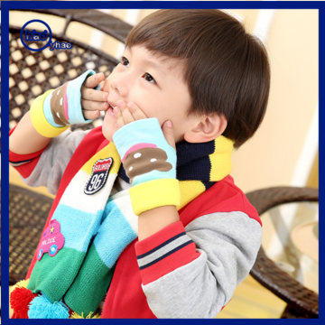 Yhao Kids Cartoon Pattern Half Gloves Boys Girls Half-Finger Gloves