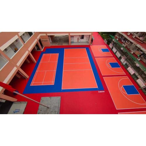 PP Interlocking Portable Sports Basketball Court Materiaal Plastic tegels Tijdelijke basketbalvloeren Buiten