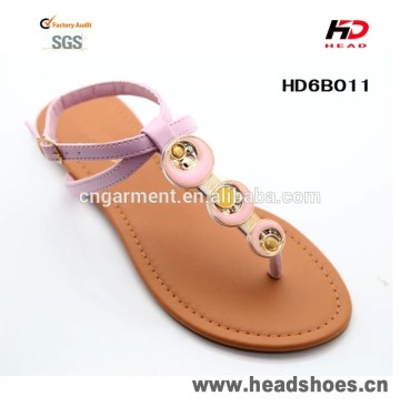 artificial PU Strap Ladies Sandals fashionable beaded sandals HD6G011