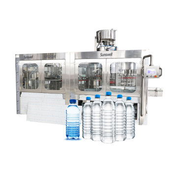 Small scale water bottling machine rinsing filling line