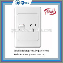 AS317-V 10A vertical wall switch single powerpoint DP with SAA SASO CE