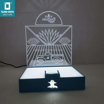 Custom Vodka Bottle LED Light Base Display