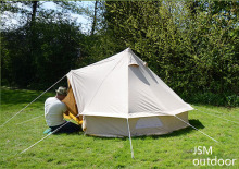 5m Canvas Bell Tent With Canvas Stretch Tarp