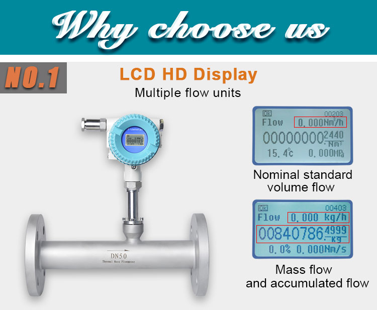 Rs485 Thermal Gas Mass Flow Meter For Nitrogen And Compressed Air, High ...