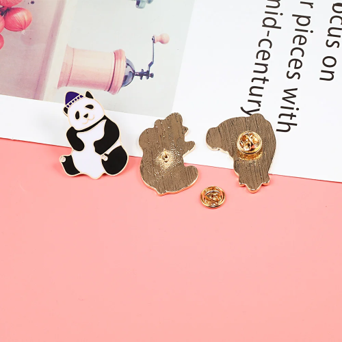 Custom Cute Metal Animal Panda Enamel Pin Badge