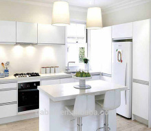 China modern PETG kitchen cabinets small kitchen cabinets design with kitchen island