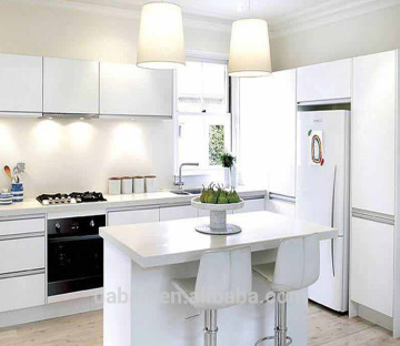 China modern PETG kitchen cabinets small kitchen cabinets design with kitchen island