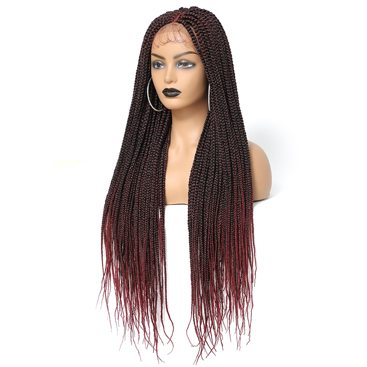 Synthetic Colourful Micro Knotless Cornrow African Lace Front Glueless Braid Wigs Wholesale Laces Braided Wigs For Black Women